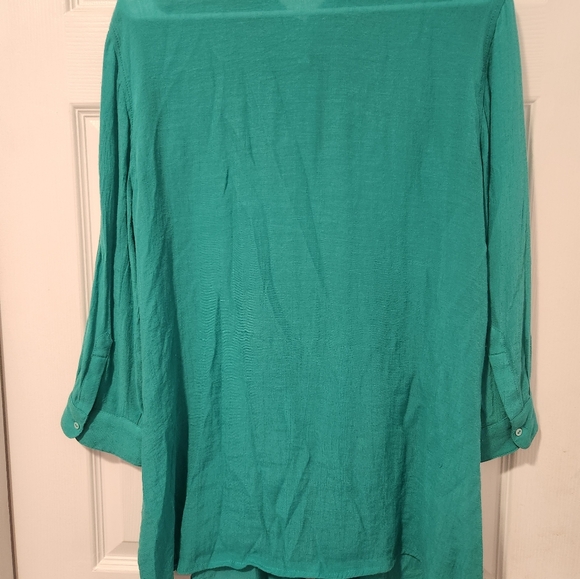 Alfani Large Green Cuffed Sleeve Button Down Shirt - Picture 5 of 6